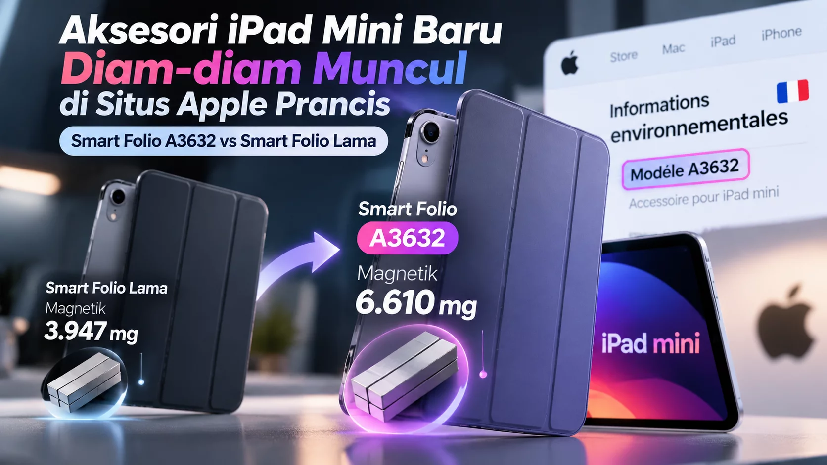 Aksesori iPad Mini Baru Diam-diam Muncul di Situs Apple Prancis: Smart Folio A3632 vs Smart Folio Lama
